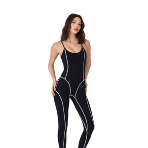 <span class=keywords><strong>Tuta</strong></span> sportiva da <span class=keywords><strong>donna</strong></span> KY senza schienale con collo all'americana, <span class=keywords><strong>aderente</strong></span>, con bordo a piping, personalizzabile all'ingrosso - Product Image 1