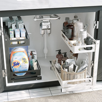 Contrôle de haute qualité tiroir coulissant évier armoire multifonction cuisine épices organisateur armoire support