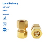 Adaptateur de tête en laiton forgé certifié KING SMART NSF UPC 3/8" X 1/4" FIP/COMP. Fil résistant à la corrosion pour la plomberie et l'eau