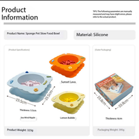Bol d'alimentation lent pour animaux de compagnie en silicone détachable, anti-étouffement, anti-renversement, pour chiens et chats, pliable et portable