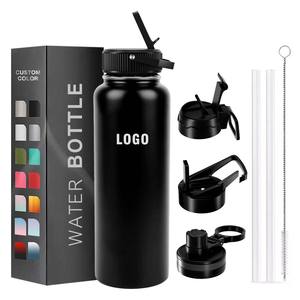 Offre Spéciale – Cadeau d'Affaires : Bouteille d'Eau Isotherme en Acier Inoxydable de 1L (12, 24, 32, 40, 64 Oz) avec Paille et Logo pour la Salle de Sport - Product Image 1