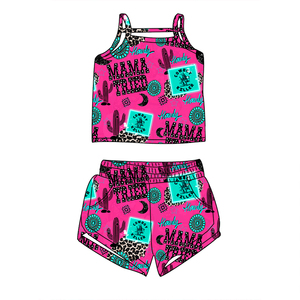 Nuovi Arrivi: Completo 2 Pezzi per Bambine con Canotta e Pantaloncini in Tessuto di Bambù Traspirante con Stampa Personalizzata - Product Image 3