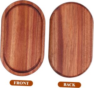 ถาดไม้อะคาเซียสำหรับตกแต่งทรงรีถาดเสิร์ฟสำหรับกาแฟชาผลไม้อาหารขนม - Product Image 5