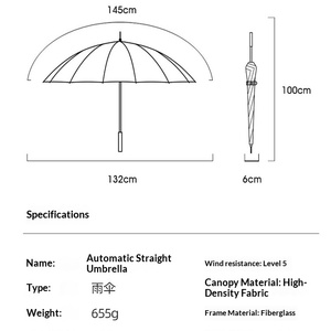 <span class=keywords><strong>Parapluie</strong></span> long à 8 baleines 280T, grand format, pour hommes, droit, pour le golf, cadeaux publicitaires, vente en gros, logo personnalisé - Product Image 3