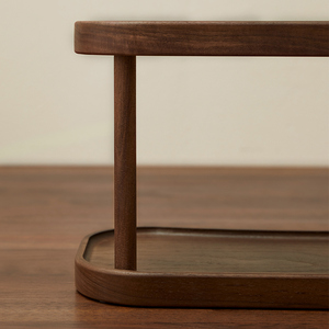 Kệ trưng bày mỹ phẩm bằng gỗ rắn cho bàn trang điểm Thiết kế 2 lớp tổ chức trang điểm Nước hoa trang sức Anh đào hoặc Quả Óc Chó Đen - Product Image 2