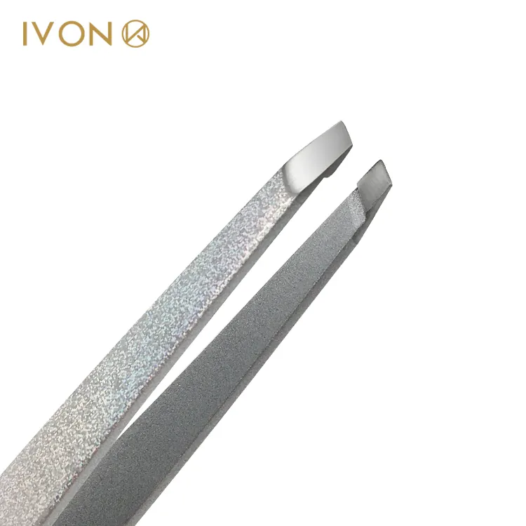 Eyebrow Tweezers And Brush Wholesale Custom Private Label Stainless Steel Eyebrow Brow Hair Slant Tweezers With Brush