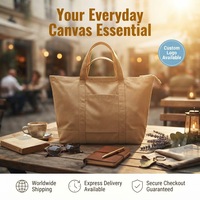 Sac fourre-tout de shopping pour le week-end en toile de coton avec logo personnalisé, sangle de bagage, doubles poignées et fermeture éclair