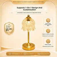 Lampe de table LED moderne en cristal, lumière blanche chaude, rechargeable par USB, bouton manuel, lampe décorative pour chambre à coucher