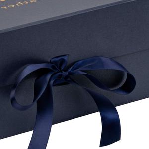 Boîte cadeau de luxe pour la fête des pères, boîte cadeau pliable avec fermeture magnétique, impression dorée à chaud avec ruban - Product Image 6