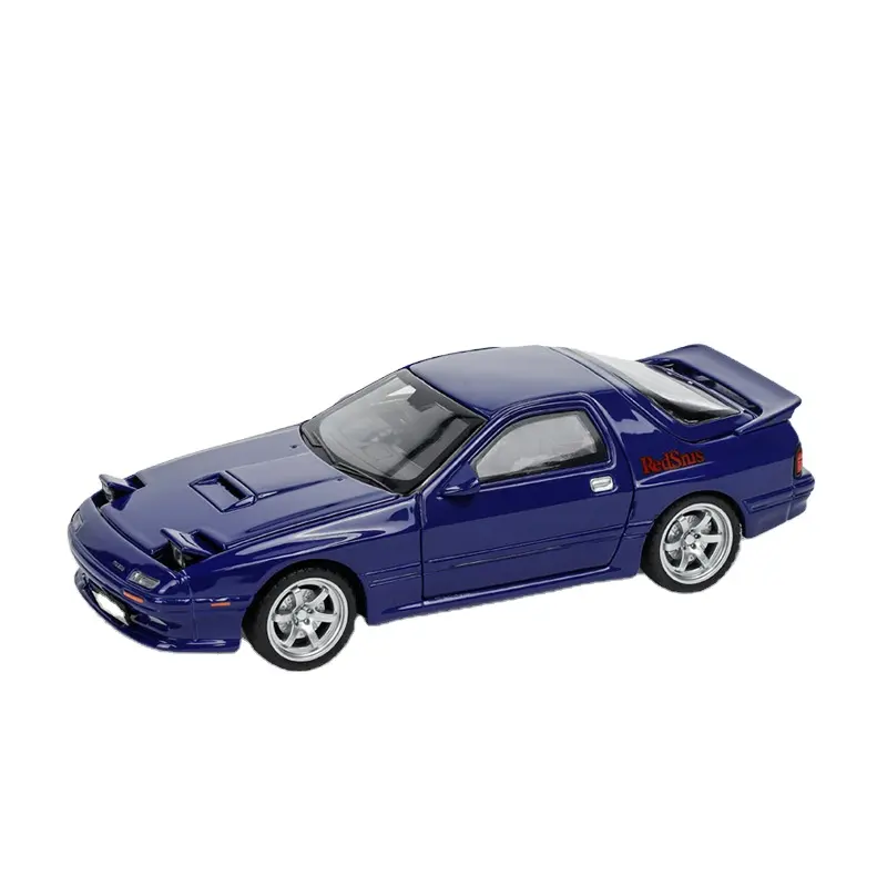 Die cast 1:32 Mazda RX-7 model mobil logam ditarik belakang ke suara dan cahaya mainan, model mobil paduan supercar, tampilan koleksi mobil