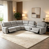 Juego de Sofás Reclinables Modulares en Forma de L, Muebles de Sala de Estar Modernos con Altavoz, Sofá Seccional de Lujo
