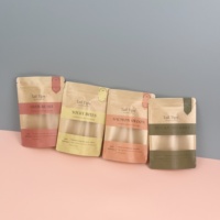Sacs en papier kraft biodégradables à fermeture éclair, imprimés sur mesure, 50g, 100g, 250g, pour aliments pour animaux lyophilisés, pochettes en papier kraft brun
