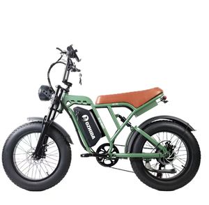 Bicicleta Eléctrica Deportiva de Alta Velocidad con Llantas para Nieve de 20 Pulgadas, Batería de Litio de 48V 15Ah, Suspensión Completa, Frenos de Disco Mecánicos y Motor sin Escobillas - Product Image 5