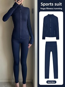 Completo da Yoga Traspirante da <span class=keywords><strong>Donna</strong></span> Lu, Set 2 Pezzi: Pantaloni Aderenti e Top Modellante a Maniche Lunghe per Fitness, Corsa e Sport all'Aperto - Product Image 2