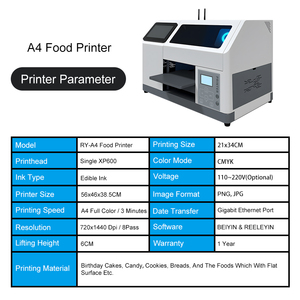 Imprimante alimentaire <span class=keywords><strong>à</strong></span> plat A4 2-en-1 avec impression jet d'encre sur papier wafer et découpe automatique, connexion Wi-Fi et écran tactile PC - Product Image 6