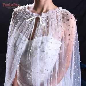 YouLaPan VG02 Châle Long Élégant pour <span class=keywords><strong>Femme</strong></span>, Perles d'Imitation Équitablement Distribuées, Accessoires pour <span class=keywords><strong>Mariage</strong></span> à l'Église - Product Image 1
