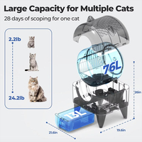 Caja de Arena Inteligente para Gatos, 76L+13L, Autolimpiable, Vaciado con un Solo Botón, Control Remoto por Aplicación, 3 Sensores Infrarrojos, Venta al Por Mayor