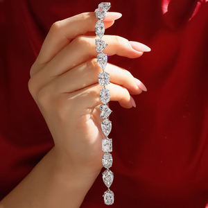 Nuevo Diseño de Pulsera de Diamantes Cultivados en Laboratorio VVS, Cadena de Diamantes CVD HPHT de Múltiples Formas Personalizadas, Cadena de Plata 925, Joyería para Mujer - Product Image 1