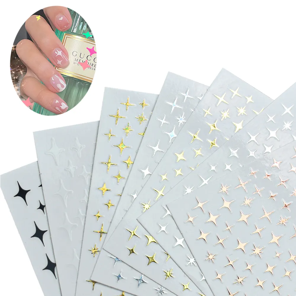JOYFUL wholesale custom 10 color nail stickers stars 3D nail decals meteor nail stickers 964