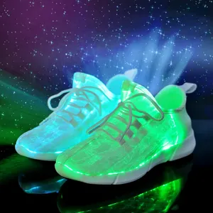 光纤 LED 点亮鞋子 USB 充电发光派对鞋
