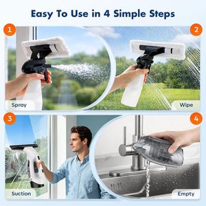 Limpiador de Ventanas Eléctrico Portátil, Aspiradora para Limpieza de Vidrios con Barra Telescópica - Product Image 4