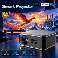 Projecteur 4K Android intelligent Wifi 300 pouces, résolution native 1080P Full HD, mise au point automatique, projecteur commercial cinéma, télévision numérique DVB-T2