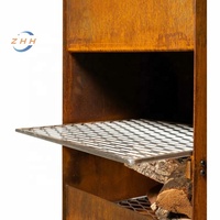 Brasero en métal au design classique, revêtement en poudre pour sol et mur