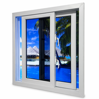 Ventanas Corredizas de Vidrio Templado, Ventanas de PVC con Aislamiento Térmico para Casas en Zonas de Huracanes, Soporte OEM y ODM