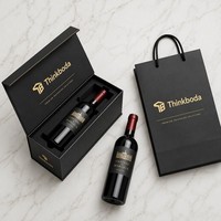 Boîte cadeau vin de luxe personnalisée, écologique, en carton recyclé rigide, fermeture magnétique, pour cadeaux d'entreprise