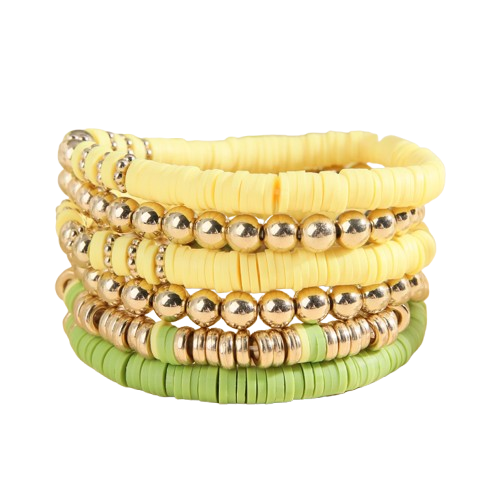 Summer Beach Bohemia Bracelet Set Handmade Colorful Polymer Clay Bead Bracelet Friendship Jewelry for Women