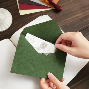 Benutzer definierte Luxus Suade Leinen Umschlag Beutel Vintage Geschenk Leinen strukturierte Umschläge für Einladung karte - Product Image 3