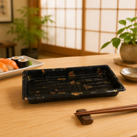 JY-1107 Contenant à sushi en plastique jetable écologique avec couvercle empilable pour emporter, emballage alimentaire pour boîte à sushi