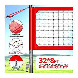 Système <span class=keywords><strong>de</strong></span> <span class=keywords><strong>filet</strong></span> <span class=keywords><strong>de</strong></span> <span class=keywords><strong>volley</strong></span>-<span class=keywords><strong>ball</strong></span> <span class=keywords><strong>extérieur</strong></span> 32*8 pieds 3 réglables en hauteur en rouge-Filets <span class=keywords><strong>de</strong></span> badminton - Product Image 3