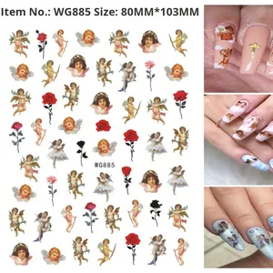 Nuovi Adesivi per <span class=keywords><strong>Unghie</strong></span> 3D a Forma di Cuore <span class=keywords><strong>con</strong></span> Angioletti, Design Cartoonesco Autoadesivo in Offerta - Product Image 3