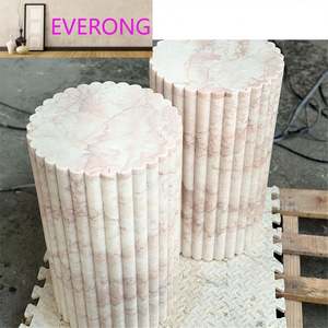 2023 Offre Spéciale Design Rond Restaurant Restauration Rapide <span class=keywords><strong>À</strong></span> Manger Café Marbre Bistro Rose Crème Rose Table En Pierre Pour Restaurant - Product Image 1