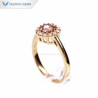 Tianyu gemmes fleur Design 10k 14k 18k 22k rond rose laboratoire saphir et Moissanite halo femmes bagues personnalisées bijoux en or massif