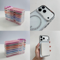 Casing HP INS Style Glitter Electroplated Magnetik Trendy Anti Benturan untuk Wanita untuk iPhone 17 16 15 Pro Max