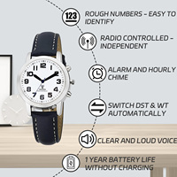 Reloj Alemán para Hombre con Correa de Cuero, Números Grandes, Apto para Personas Mayores y con Discapacidad Visual