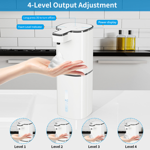 Dispensador de jabón líquido automático, dispensador de jabón de manos inteligente recargable por USB, montaje en pared para baño, cocina, plato, jabón - Product Image 2
