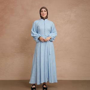 Abaya Musulmana Ligera y Elegante con Falda y Broche, Color Bonito, Ecológica y de Alta Calidad para Mujer, 2024 - Product Image 2
