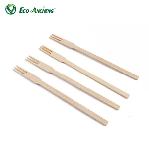 100% Disposable Bamboo Fork Wholesale Natural 100PCS Bamboo Fruit Fork