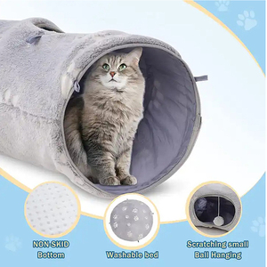 발 디자인으로 도매 접이식 접이식 봉제 고양이 놀이 터널 - Product Image 3