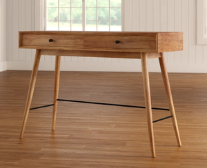 Modern Latest Designs Solid Mango Wood With Two Storage Drawers <b>Brown</b> Natural Finish Teper Legs Entryway Wooden Console <b>Table</b> - Product Image 2