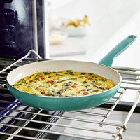 Lot de 10 ustensiles de cuisson en aluminium vert antiadhésifs pour induction, avec panier vapeur et outils de cuisson, pour la cuisine domestique - Vente en gros usine