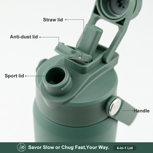 Botella de Agua de Acero Inoxidable con Aislamiento al Vacío de 24oz, con Tapa Antipolvo y Pajita, para Viajes en Auto, Venta al Por Mayor OEM - Product Image 2