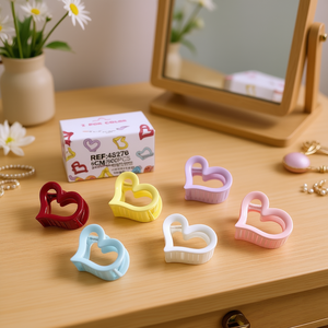 Pinces à cheveux en forme de cœur 6 cm, macaron coloré, pour femmes et filles - Product Image 2