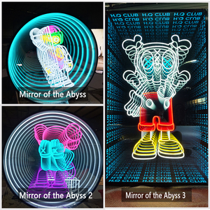 Custom Hot Sale Wall-Mounted 3D RGB Color Tunnel Mirror Sign, Infinity Mirror Outdoor Decor - Product Image 6