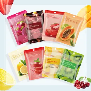 Vente en gros OEM masque Facial aux fruits, feuille de vitamine C biologique, forme et utilisation du visage, masque Facial hydratant