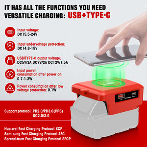 Fabricant d'équipement d'origine Station de chargement rapide sans fil pour <span class=keywords><strong>Milwaukee</strong></span> <span class=keywords><strong>M18</strong></span> 18V Lithium-ion Battery <span class=keywords><strong>Pack</strong></span> Charger - Product Image 4