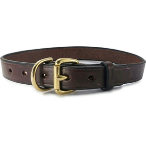 Collar de Cuero Sólido Hecho a Mano de Lujo para Perros y Gatos, Diseño Elegante y Duradero para Proveedores Profesionales de Accesorios para Mascotas, Divino - Product Image 1